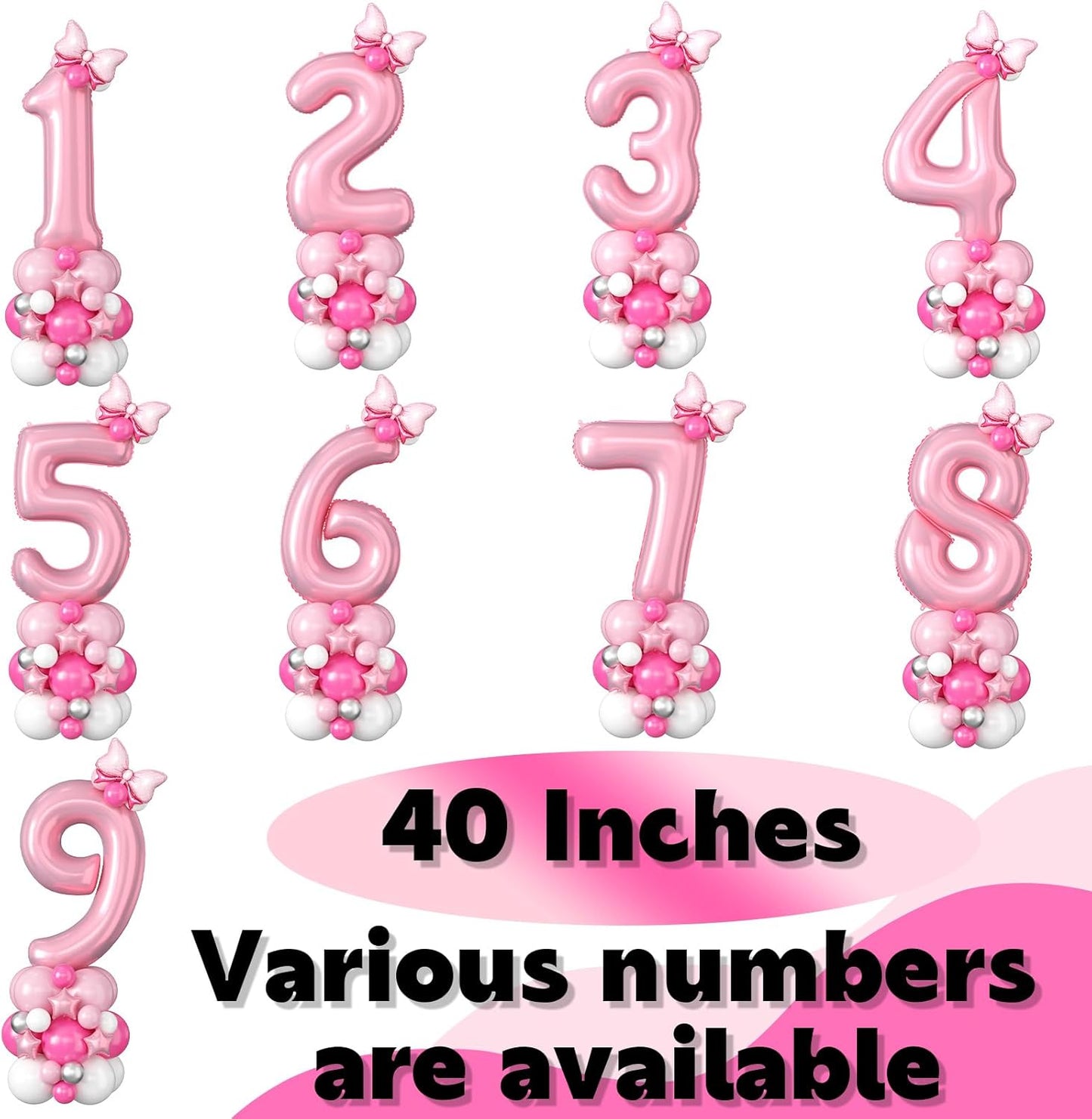 Skiennix 40-Inch Pink Number 7 Balloon - Giant Foil Balloon for 7th Birthday Party Decor
