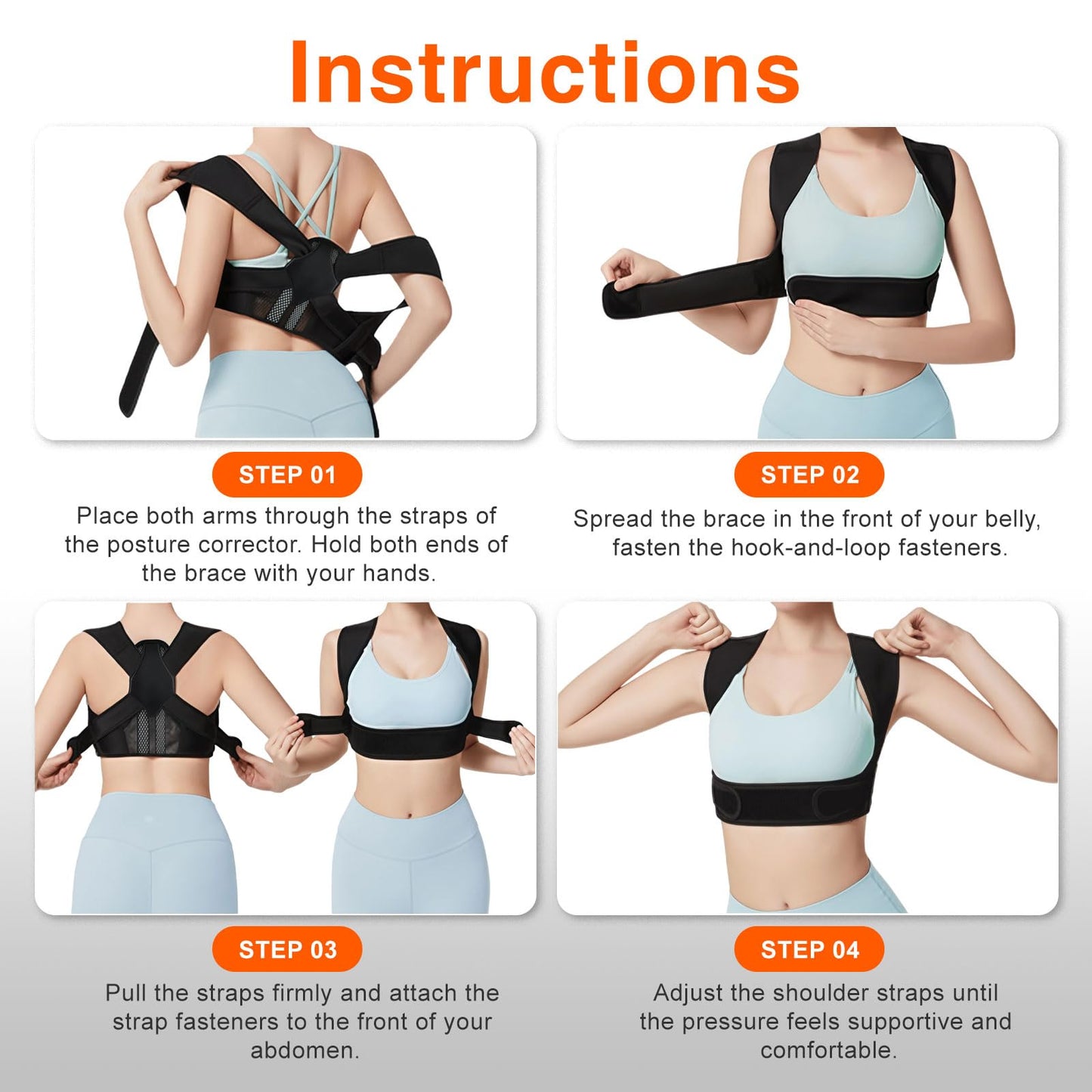 Posture Corrector for Women, Adjustable Upper Back Brace with Enhanced Support, Invisible Under Clothes, Breathable Back Straightener for Neck, Back Pain Relief, Correct Hunchback, Slouching (Small)