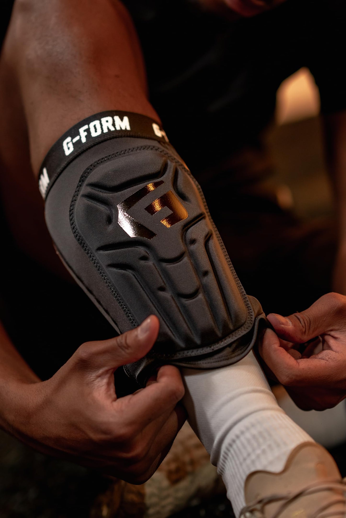 G-Form V2 Shin Guards NOCSAE, Black/Gloss Black, Youth S/M