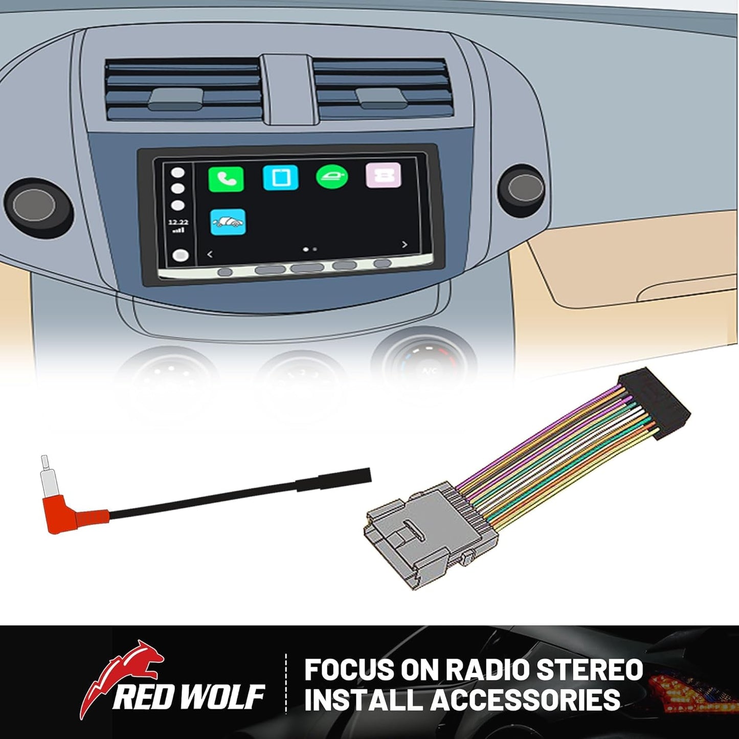 2005-2015 2007-2014 RED WOLF Car Radio Wiring Harness Fit for Chevy Silverado, GMC Enclave Yukon Savana Buick Install