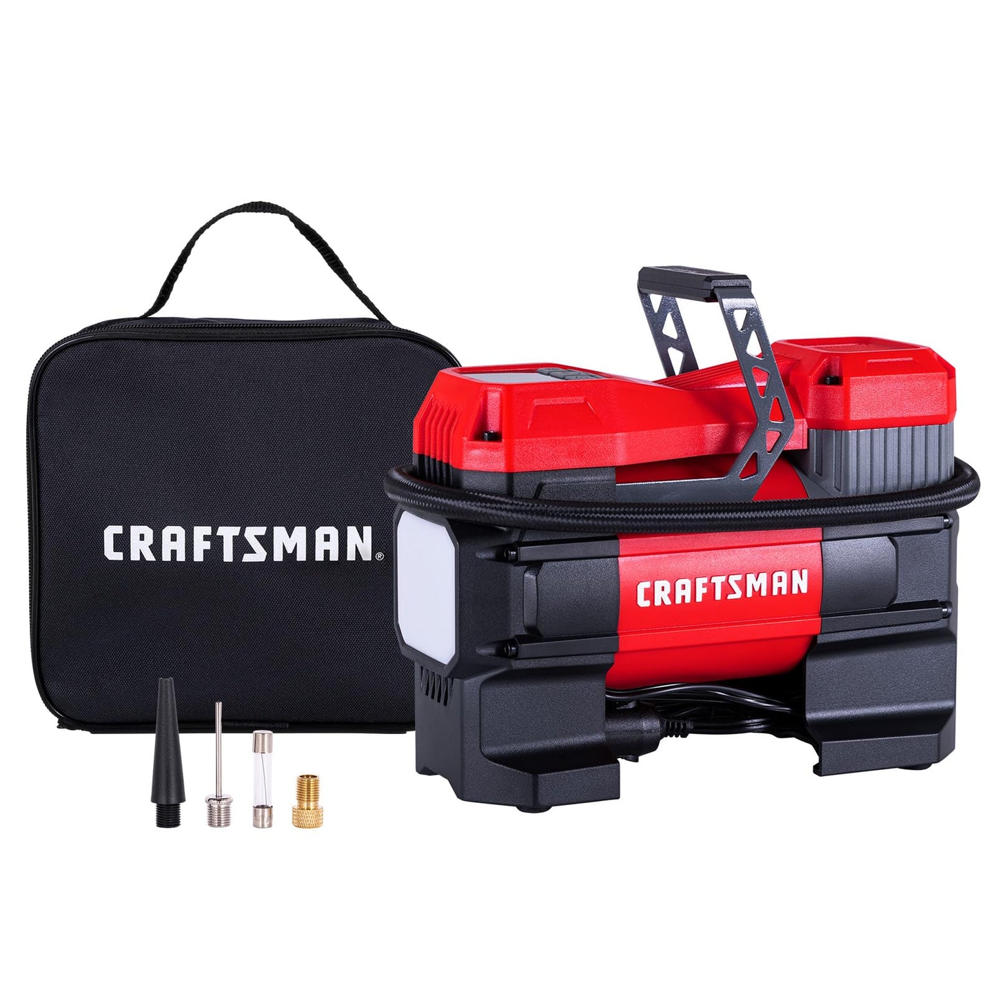 CRAFTSMAN 12V Tire Inflator Portable Air Compressor, Up to 150 PSI with Digital Gauge & Auto Shut-Off, LED Light, 12V DC Car Plug Compact Air Pump for Car Tires, Bikes & Sports