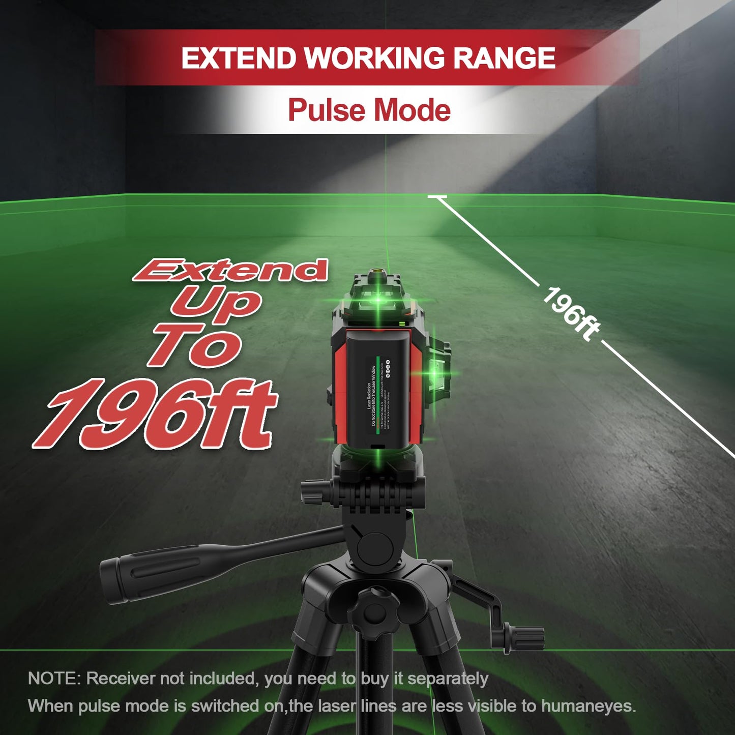 Laser Level, 4D 16 Lines 4x360°Self-Leveling Green Beam with Tripod & Remote, Cross Line Construction Tool for Flooring, Renovation and Home Projects