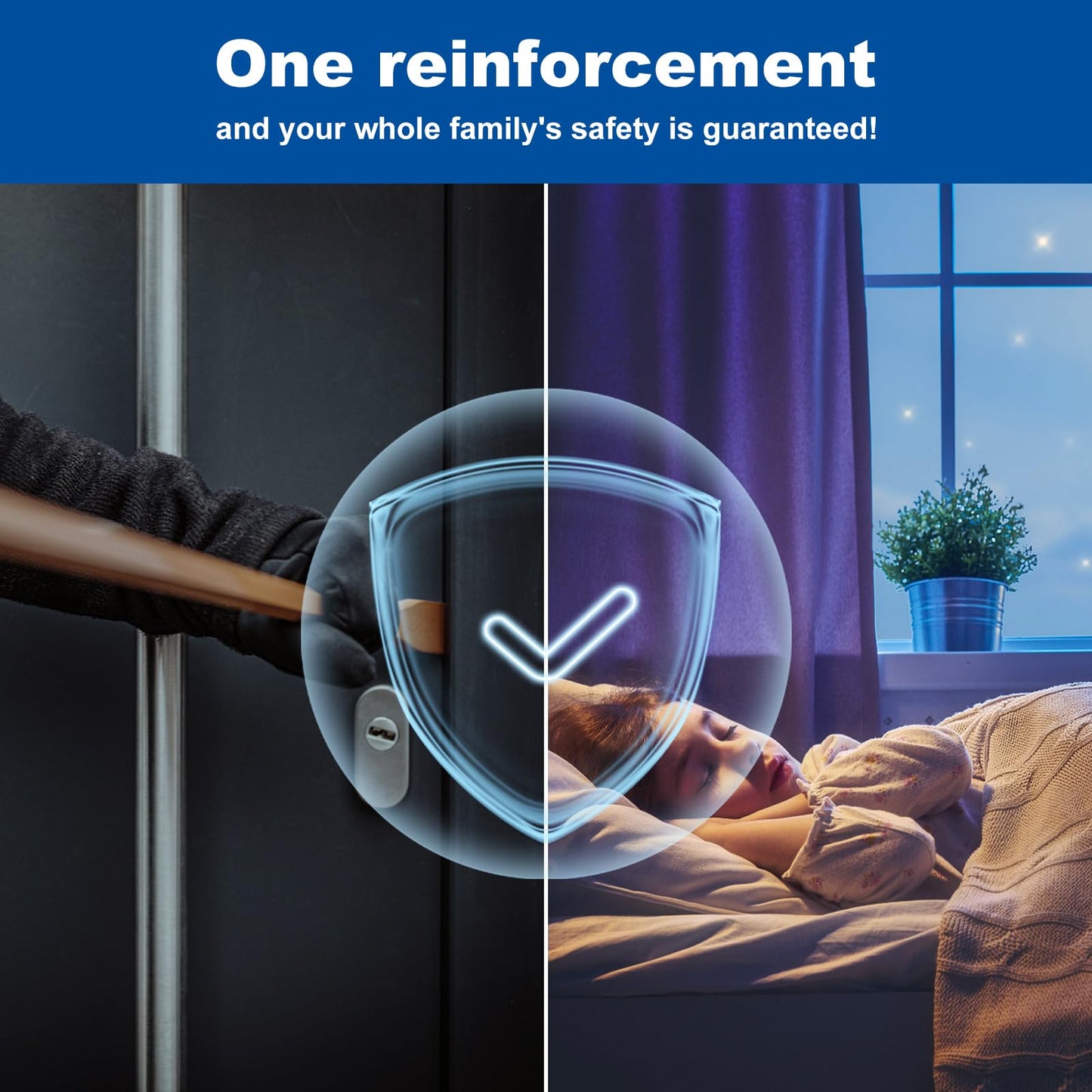 U 9551 Stainless Steel Lock and Door Reinforcement Plate fits 1-3/4"Thick Doors and Includes the U 9476 Security Latch Strike (1-1/4 "x 7-7/8").