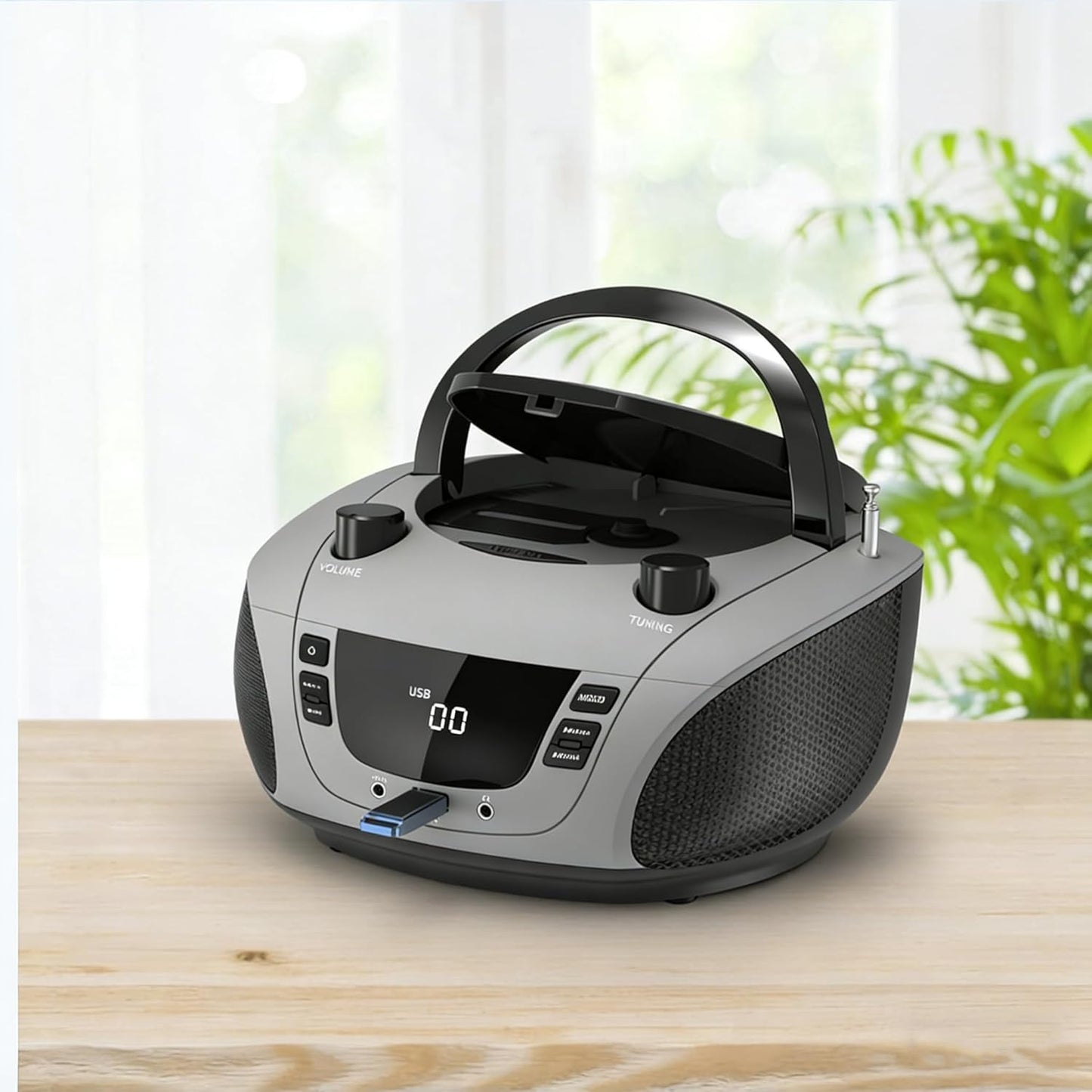 LONPOO MP3, Portable CD Boombox -FM & AM Radio, CD Player, Bluetooth, USB, AUX,Portable, Built-in Stereo Speakers