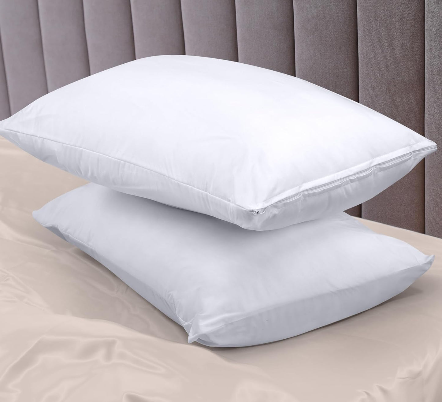 Utopia Bedding Waterproof Pillow Protectors - Bed Bug & Dust Mite Proof | Queen Size Zippered Covers (Set of 4)