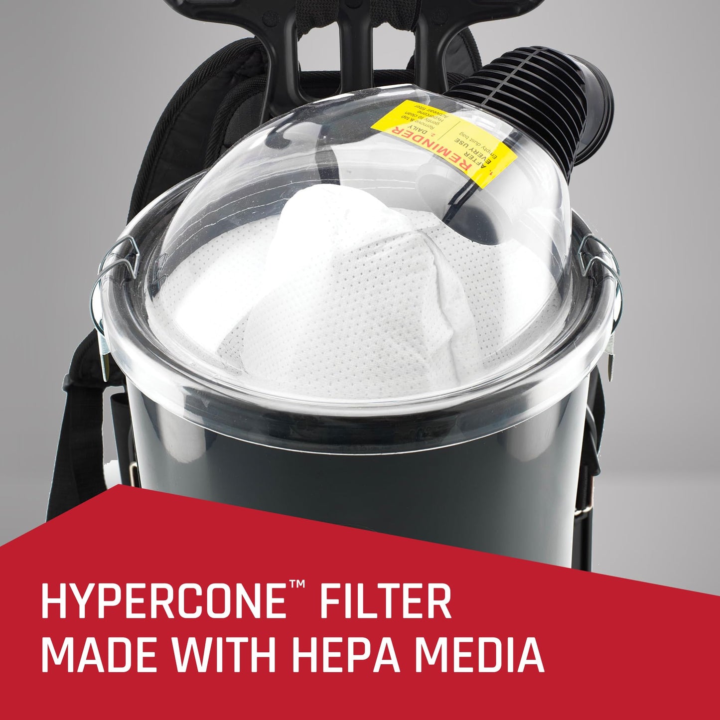 Hoover Commercial Shoulder Vac Pro Bagged Backpack Vacuum Cleaner, Lightweight, Chiropractic Design, HEPA Media Filtration, Corded Vacuum Cleaners for Commercial Use on Carpet and Hard Floors