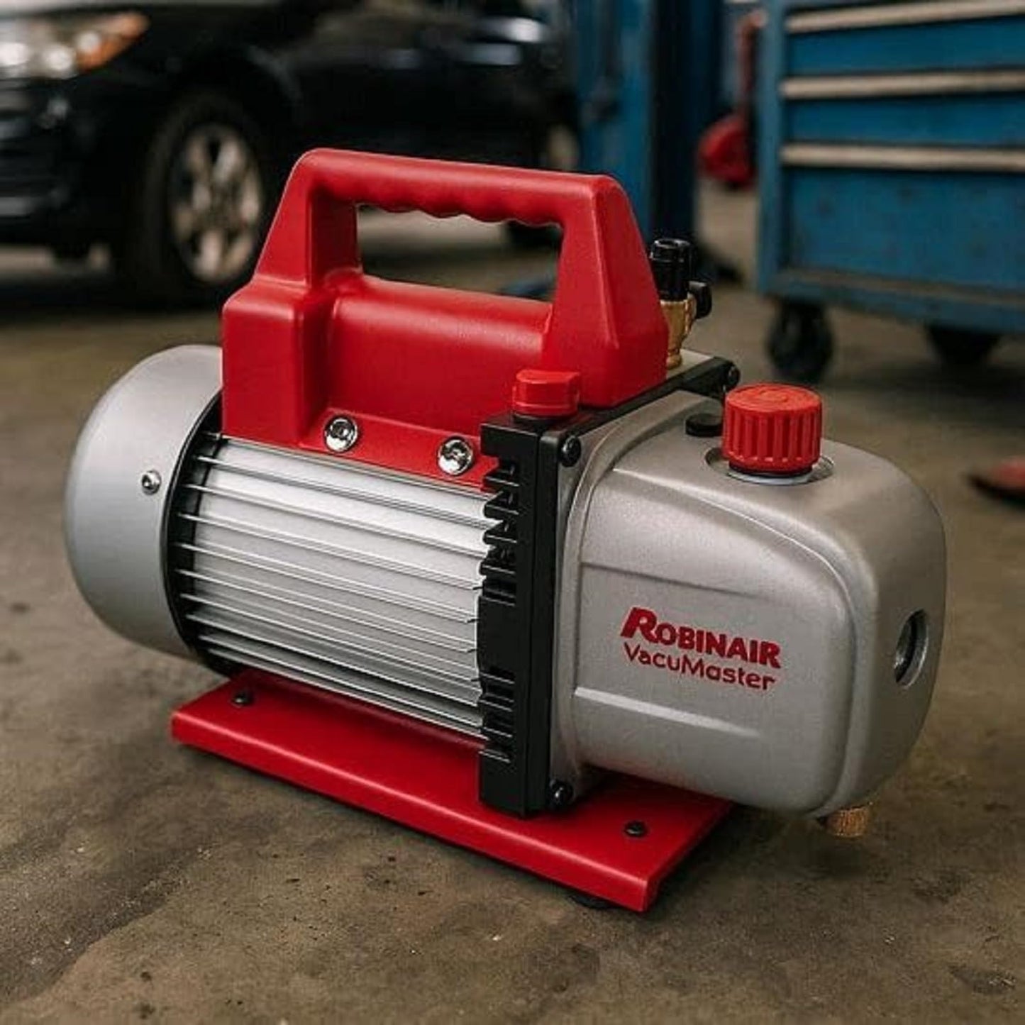 Robinair 15500 VacuMaster Economy Vacuum Pump for Air Conditioning and Refrigeration Service; 2-Stage Pump, 5 CFM Free Air Displacement, 1/3HP 115V/60HZ Motor, 35 Micron Rating