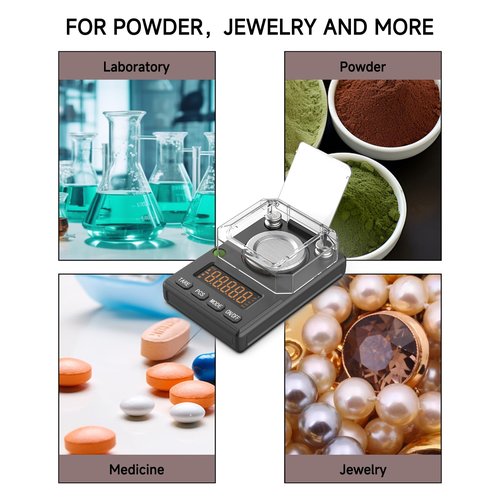 MicolMeas Milligram Scale 100g x 0.001g, MG Powder Scale with Selectable Auto Off, Built-in Bubble Level, 20g Calibration Weight Included, USB/Battery