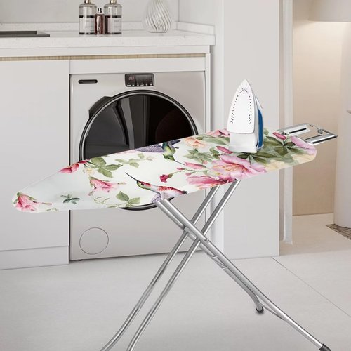 Hummingbird Floral Ironing Board Cover Standard Size 15x54, Thick Padding Elastic Edge Resist Scorching and Staining Heavy Duty Padded Iron Board Covers