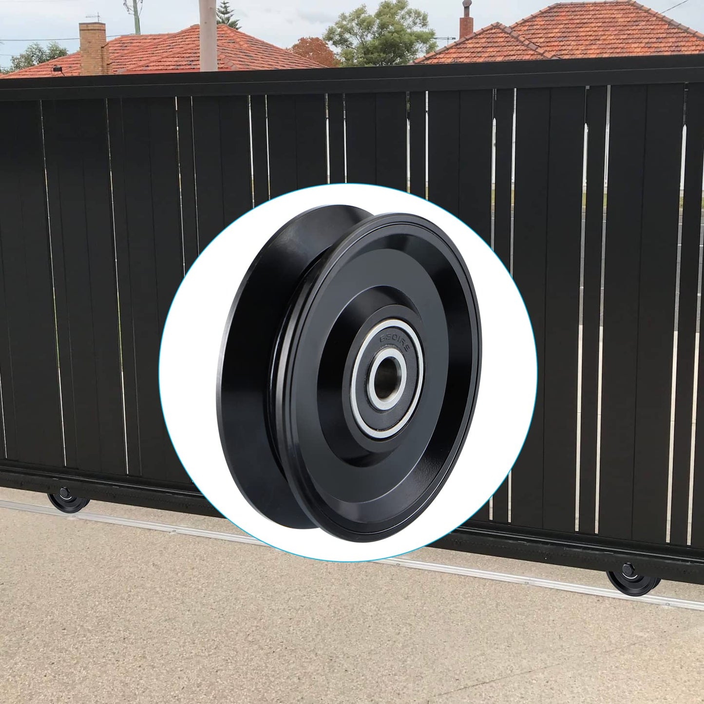 Skelang V Groove Wheel 4 Inches, Slide Gate Wheel with Double Bearings, Rolling Gate Caster for Inverted V Track, 2200 Lbs Load Capacity