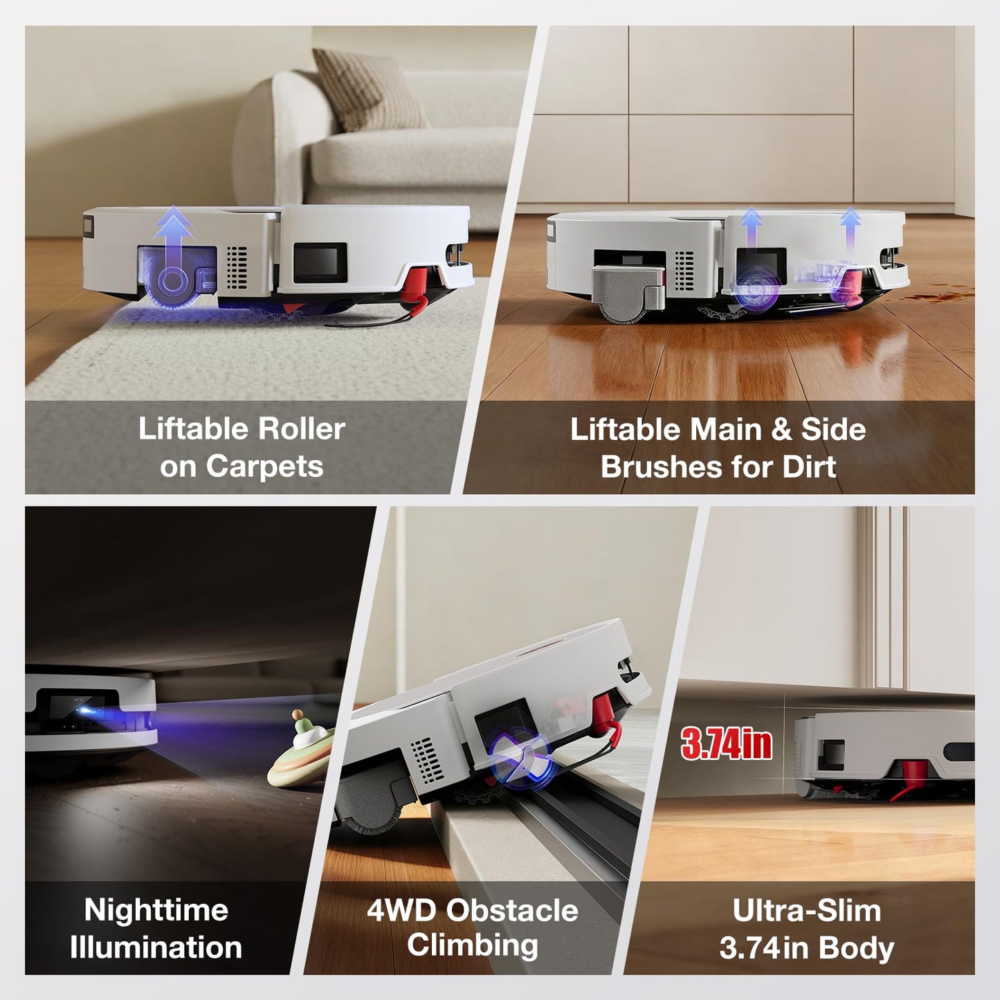 Yeedi M16 Infinity Robot Vacuum and Mop, 30000Pa Suction, Self-Cleaning Roller Mop, ZeroTangle 4.0 for Pet Hair, Self-Emptying Omni Station, AI Obstacle Avoidance
