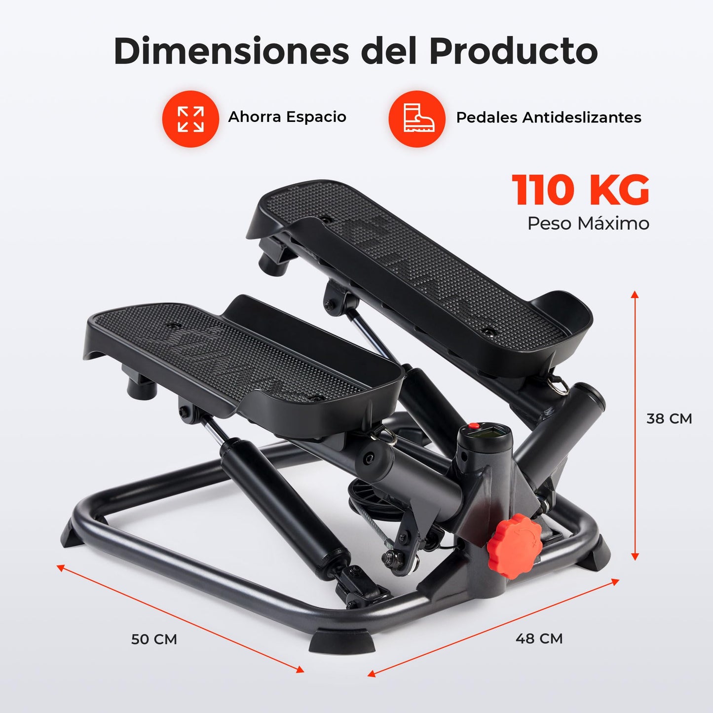 Sunny Health & Fitness Advanced Twist Stepper Machine Workout Cardio Mini Stair Master Climber Thigh Space Twist Stepper Resistance Band w Optional Free SunnyFit App Enhanced Bluetooth Connectivity