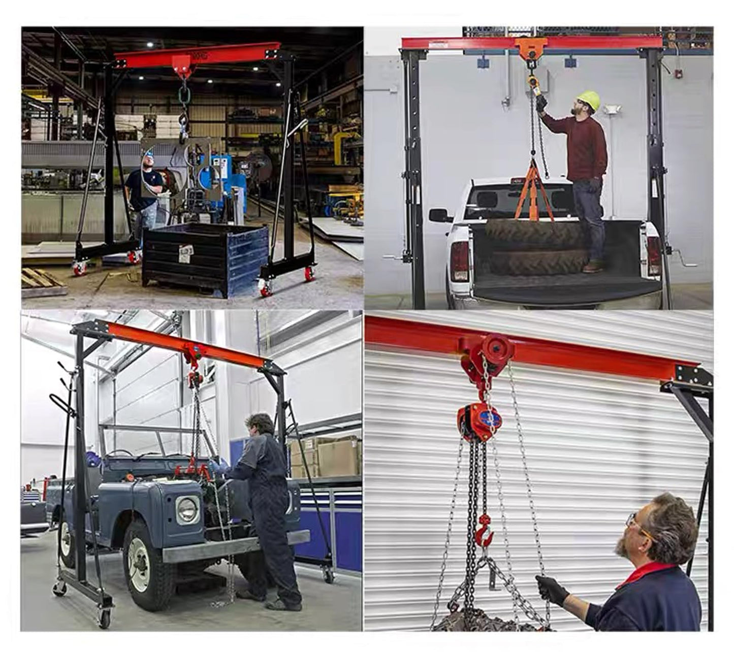 Adjustable Gantry Crane - 2 Ton (5000Lbs) Capacity Portable Hoist Frame, Shop Crane Hoist, Trolley, Sling, Shackles, Hooks and Festoon System, Lifting Gantry for Factories, Warehouses, Garage (2 Ton)