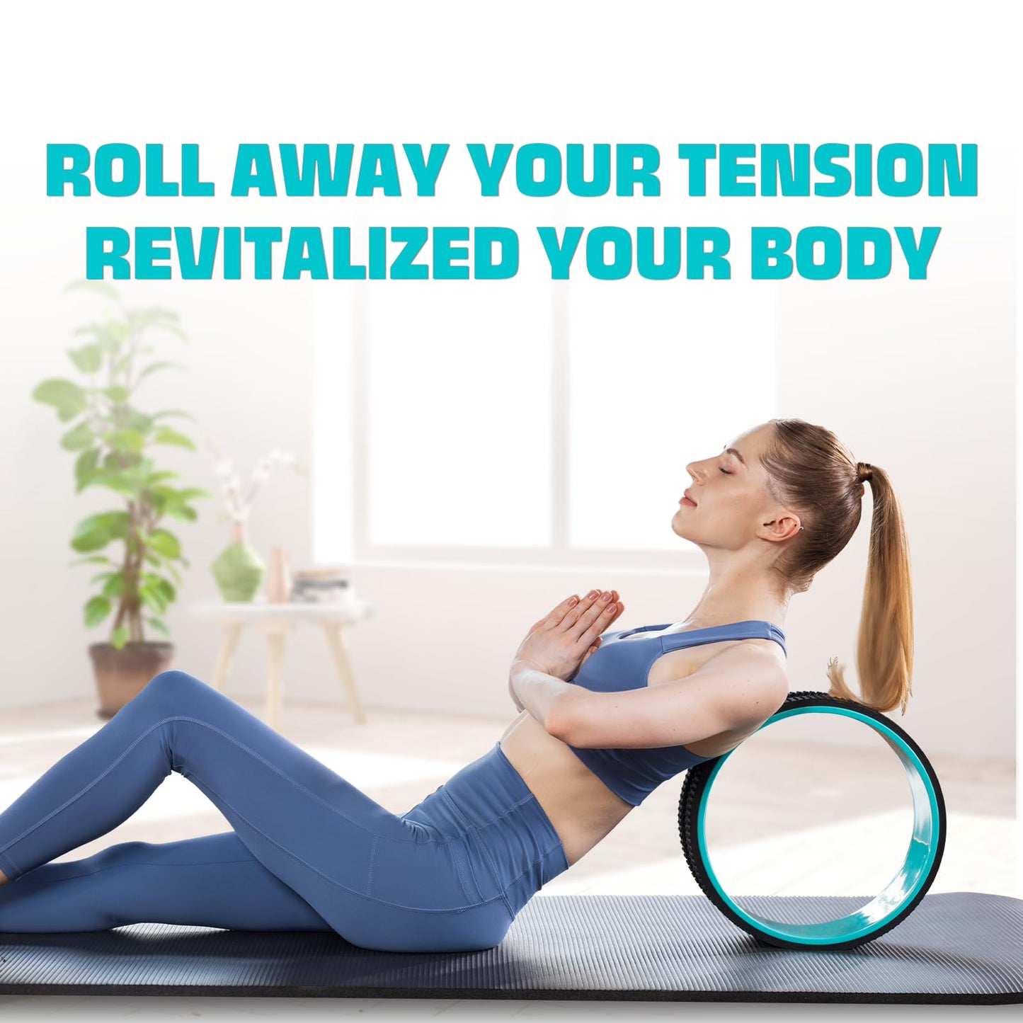 Yes4All Yoga Wheel Roller, 500 lb Capacity Back Cracker Roller, Yoga Roller for Back Ease & Spinal Support, Target Pressure Points for Comfort Hips & Neck, Available in 6”/10”/12” Sizes