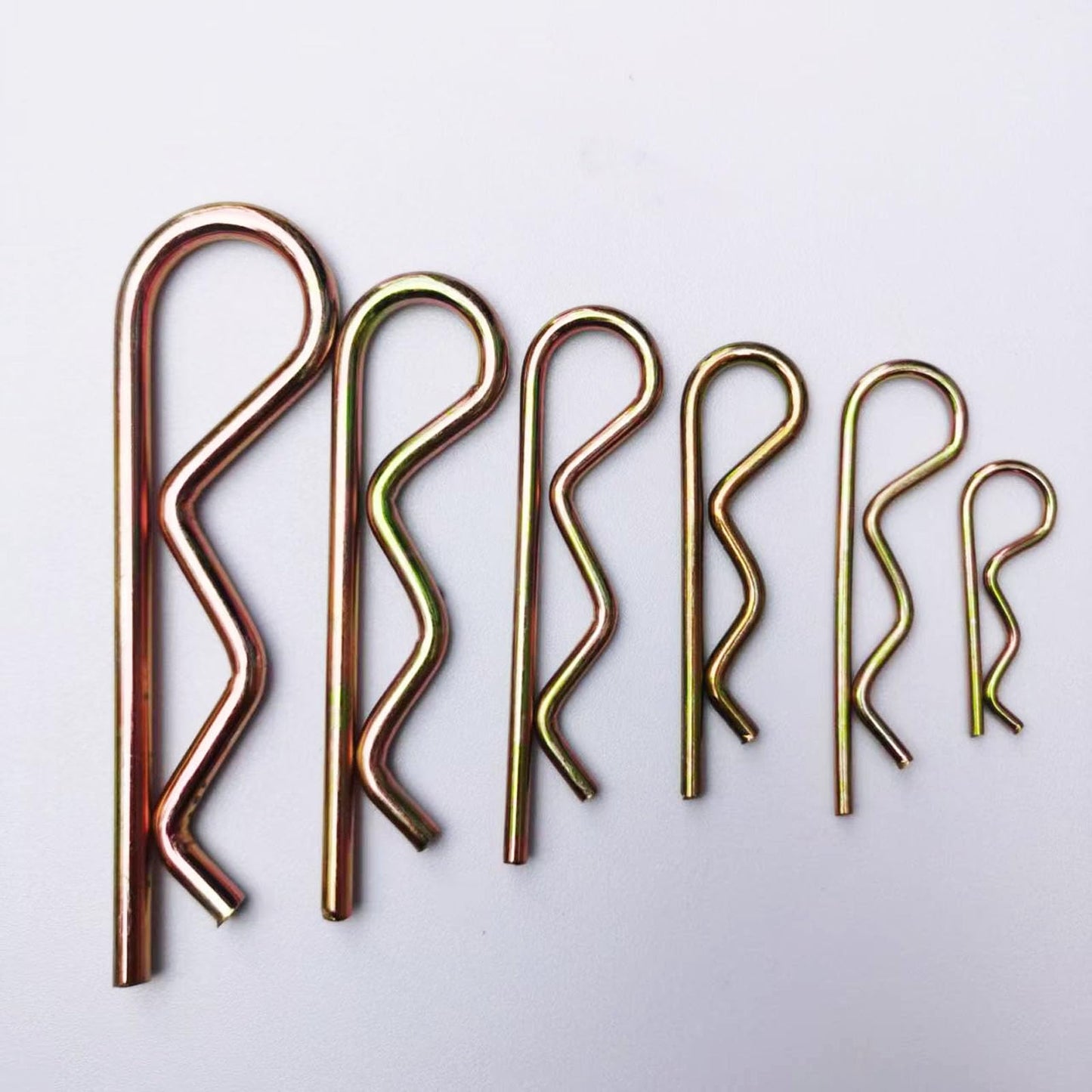 4Pcs Heavy Duty Hitch Pins Clip R Clips, Spring Retaining Wire Hair Pins ,Cotter Pin R Clip Strong Spring Tension Large for Trailer Tractors Mower Carts Truck Pin Clip Color Zinc M6x120mm