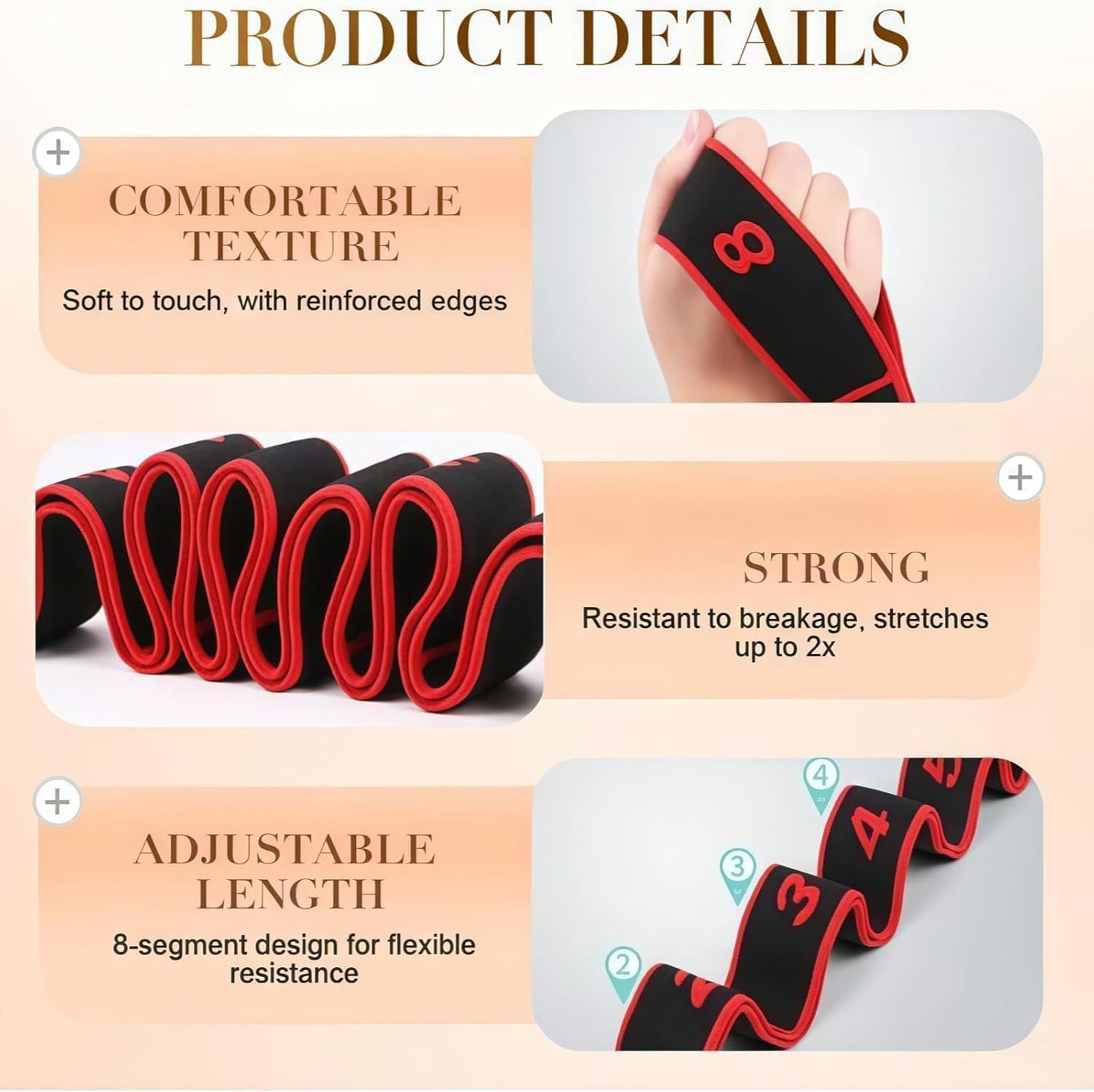 Fitness Resistance Band for Stretching and Yoga, Fitness Resistance Band for Stretching and Yoga, Fashion Puller Exercise, Adjustable Bands for Full Body Stretching Shaping (3PCS)