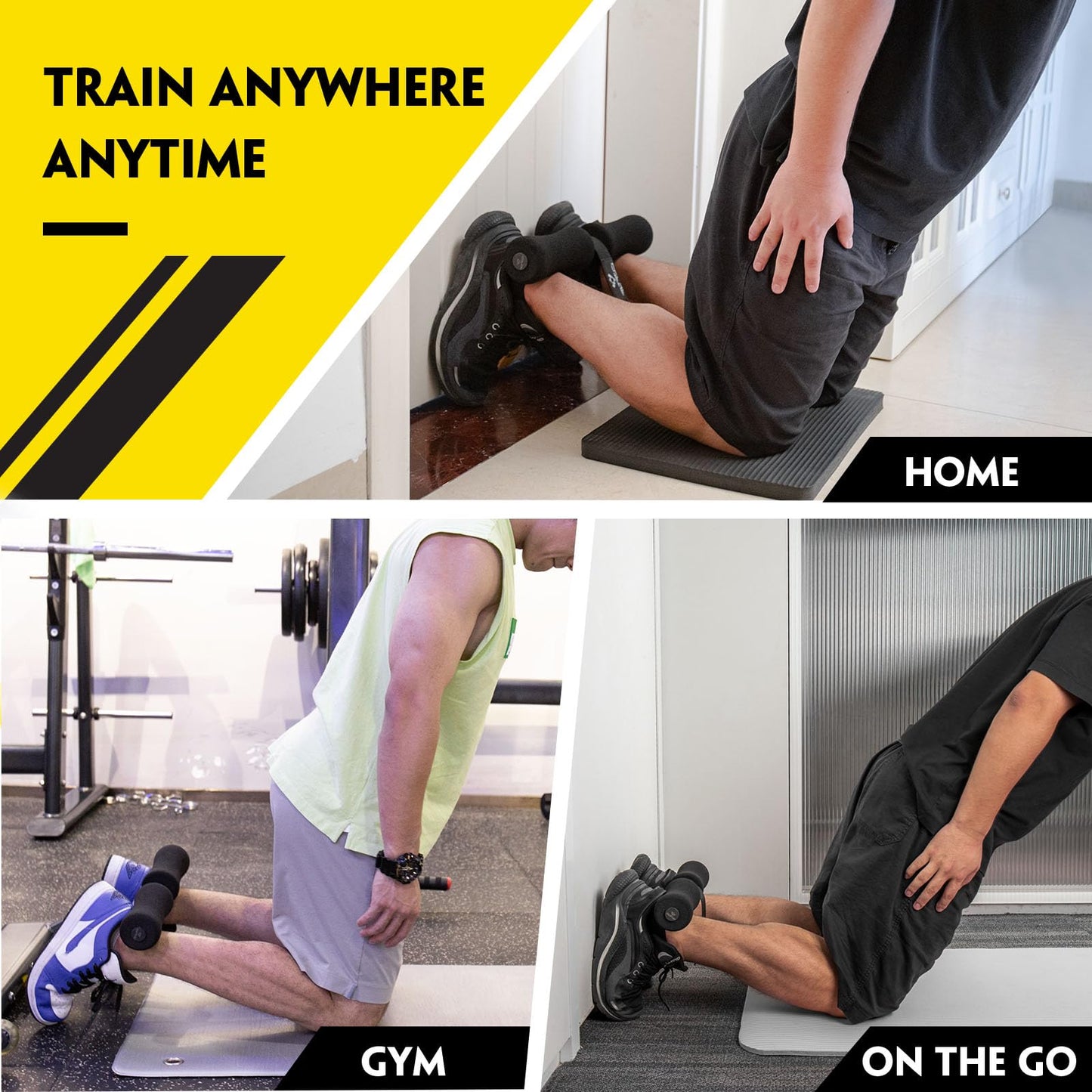 Nordic Hamstring Curl Strap - Holds 420 Pounds, Great for Hamstring Curls, Sit-ups, Spanish Squats & Ab Workout - 5 Second Setup - Home Fitness Equipment