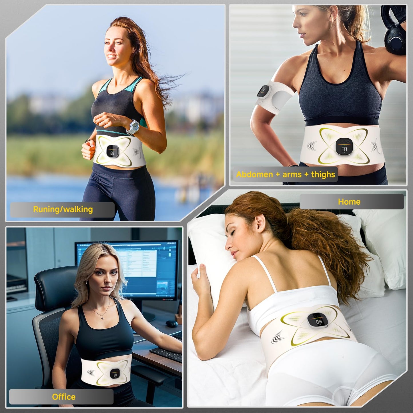 Abs Sculptor, Ab Toning Belt with Heat for Stomach Cellulite Removal Belly Fat Burning, ab Toner Machine for Belly Exercise Smooth & Firming, Lower Back Massager for Women Men Pain Relief Unisex Gifts