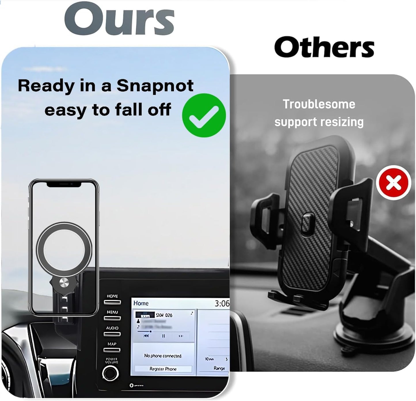 AbeeyGeomarn 2021-2024 7 Inch 360 Car Phone Holder for Toyota Camry Accessories Apply to Touch Screen Fixed Clip
