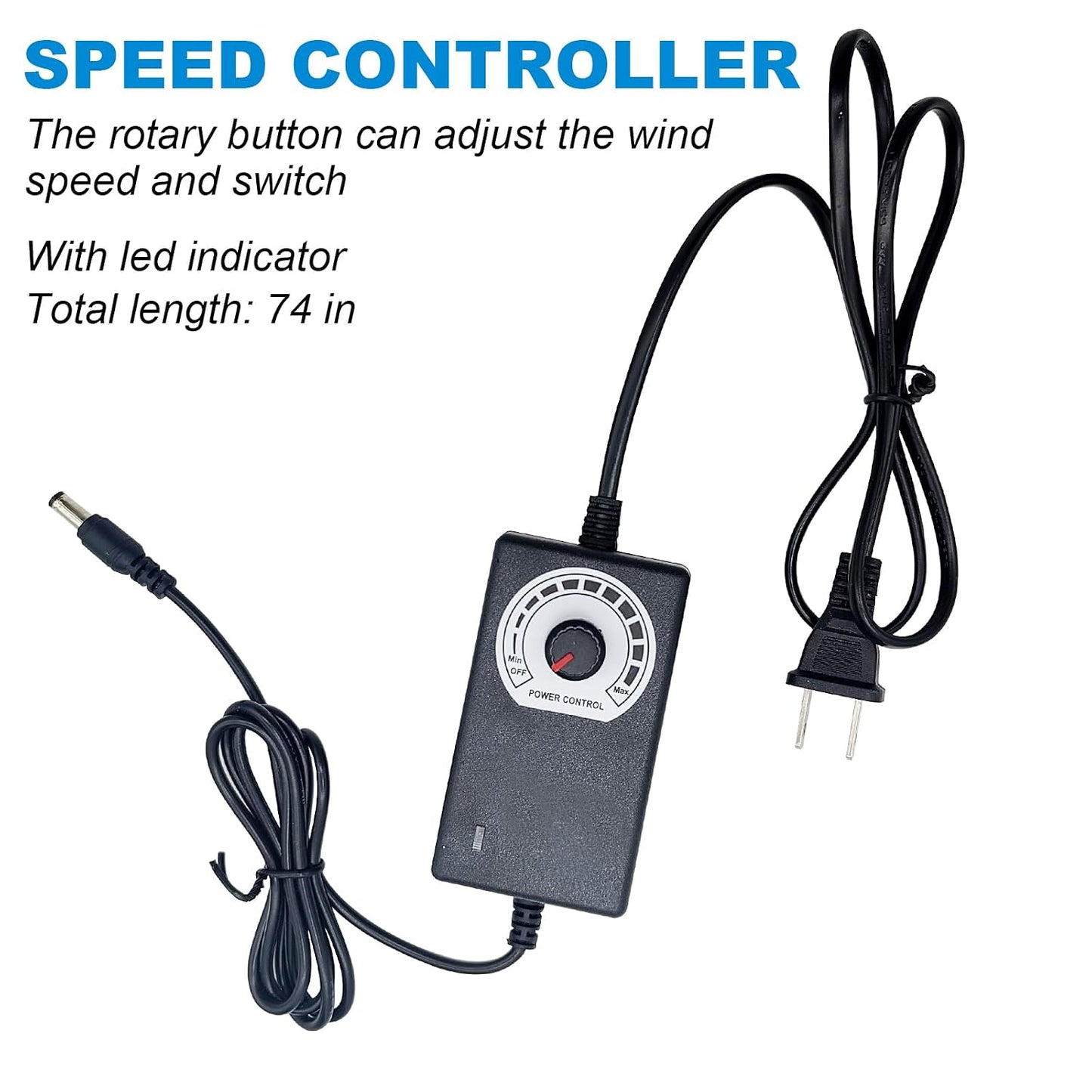 LYML.E1 4x120mm Computer Fan with Ac Plug,with Variable Speed Controller,Dual-Layer Heat Dissipation with Acrylic