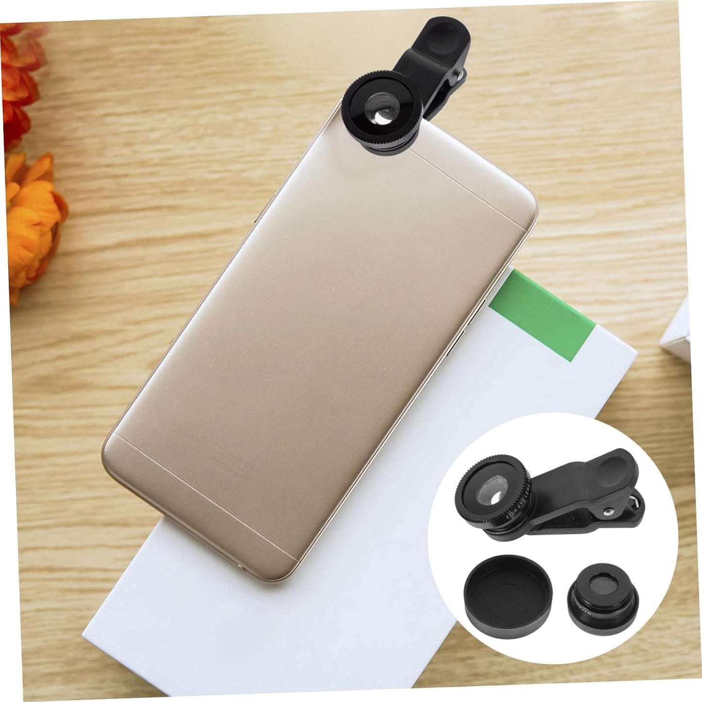 Angoily 1set Phone Camera Lens Kit Macro Wide Angle Fisheye Lenses and Attachments for Smartphones Lightweight Portable