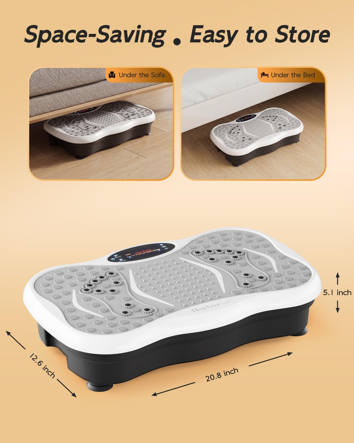 Vibration Plate Exercise Machine for Lymphatic Drainage, 180 Speeds Vibrating Fitness Platform for Full Body Workout and Weight Loss, 300 Lbs Capacity with Resistance Bands and Bluetooth for Women Men