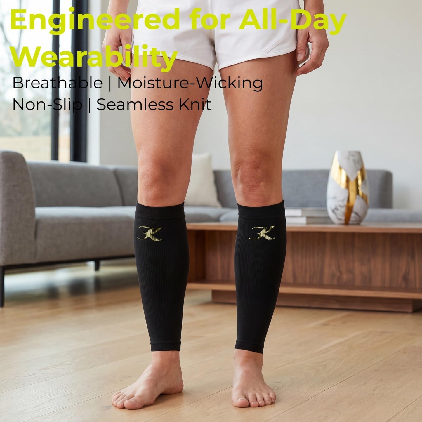 KEKING Calf Compression Sleeves for Men & Women (20-30 mmHg), Graduated Leg Compression Sleeve for Shin Splints, Varicose Veins, Calf Pain Relief, Running, Cycling, Nursing, Travel - Calf Support