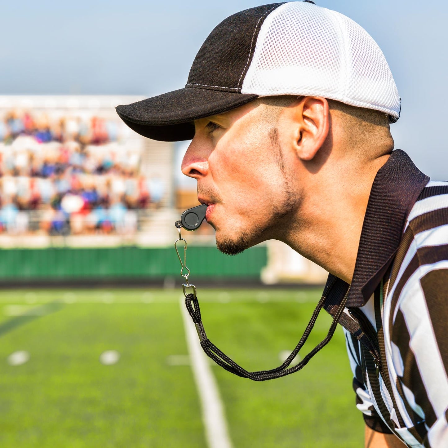 Whistle, Professional Sports Whistle with Lanyard, Loud Clear Black Whistles Great for Coaches, Referees, and Officials