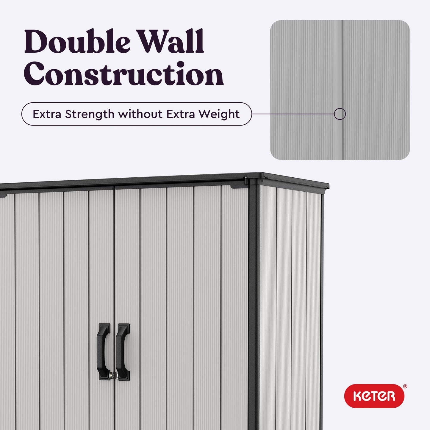 Keter Premier Tall 4.6x5.6 ft Resin Outdoor Storage Shed, Backyard Garden Shed with Shelving Brackets for Tools, Patio Furniture, Pool & Bike Storage, Grey & Black, 62 cu. ft Capacity