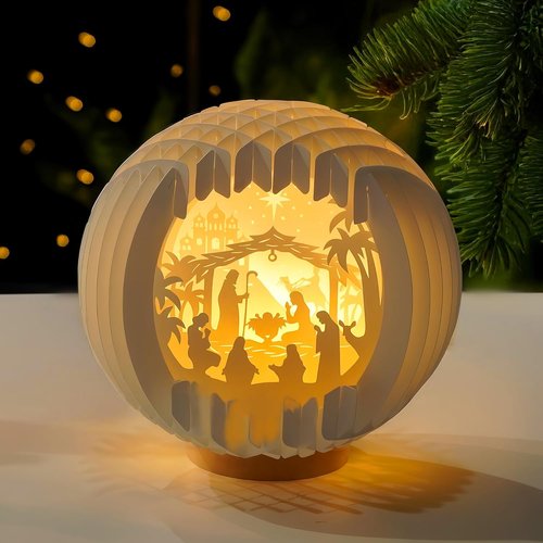 Light Up Nativity Scene - LED Tabletop Christmas Decorations | Small Religious Gifts for Women