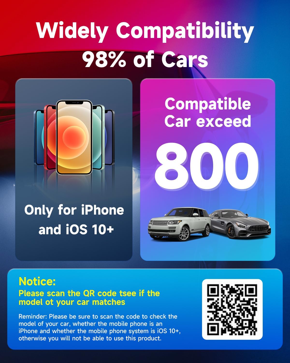 Carlinkit 3.0 2015 2026), Wireless CarPlay Adapter USB for Factory Wired CarPlay Cars (Model Year: to Wireless CarPlay