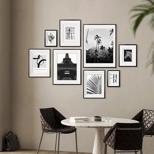 Egofine 8x10 Aluminum Picture Frame - Versatile Display for 4x6, 5x7, or 8x10 Photos | Black Finish