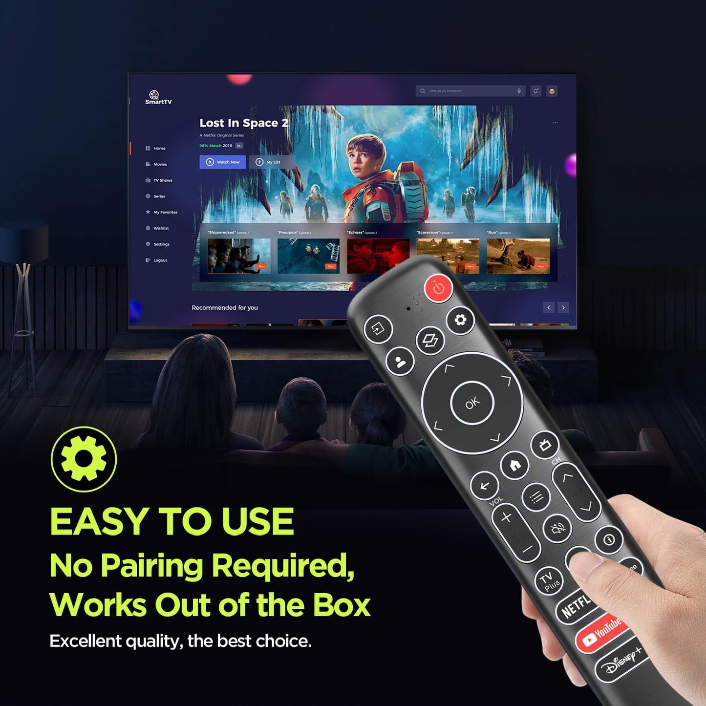 XGBFH 4K Replacement Backlit Remote Control for TCL Google Smart TV, for TCL UHD LED QLED MiniLED Smart TVs (