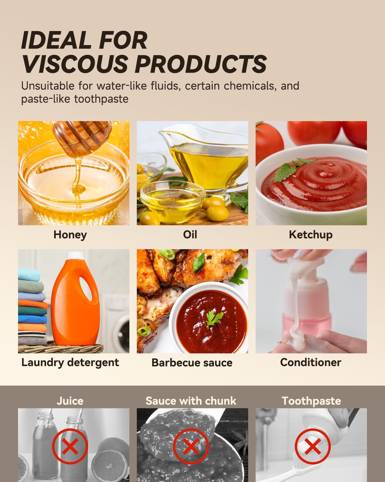 Moonshan Viscous Liquid Filling Machine 2-IN-1 Honey Filling Machine, Automatic Weight Bottle Filling Machine for Oil, Laundry Detergent, Gel, Honey, Sauce
