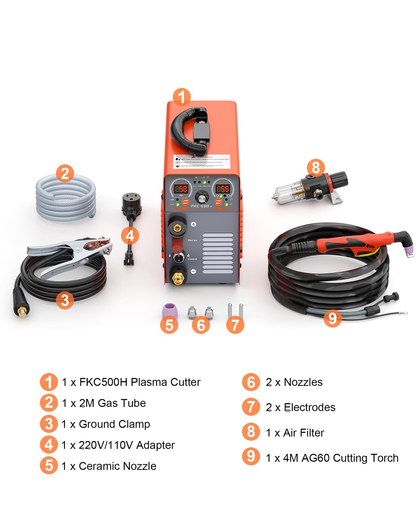 FEIFANKE 55A Plasma Cutter, Dual Voltage 110V/220V, High-Frequency Non-Touch Pilot ARC Plasma Cutting Machine, 3/4" Max Cut, 1/2"Clean Cut, 2T/4T, Post Flow Cooling, Best for Beginner