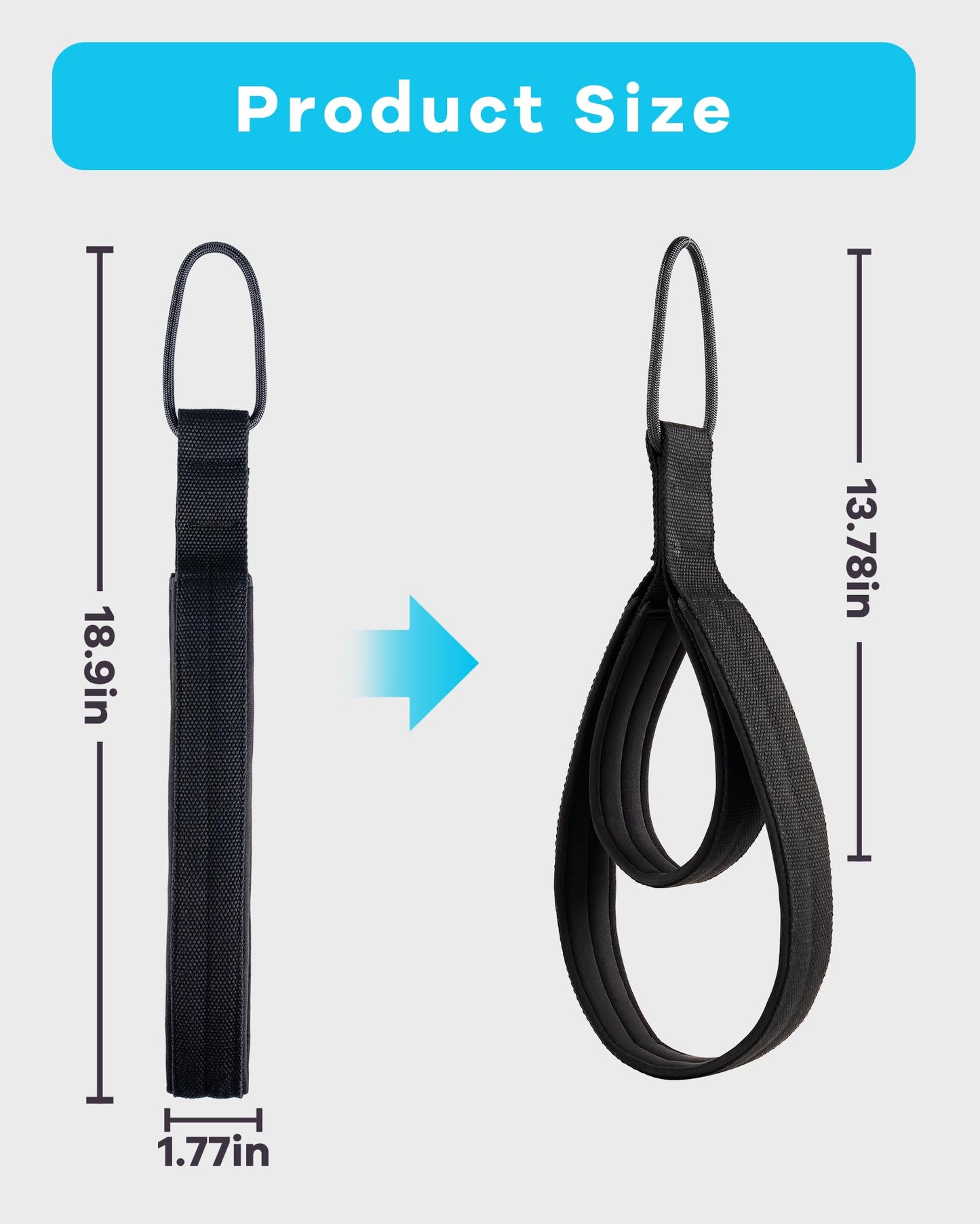Wonderful Day 2PCS Pilates Straps for Reformer, Comfortable Enhanced Thickness, Fitness Pilates Double Loop Exercise Straps for Home Gym Workout (Black-with Strap)