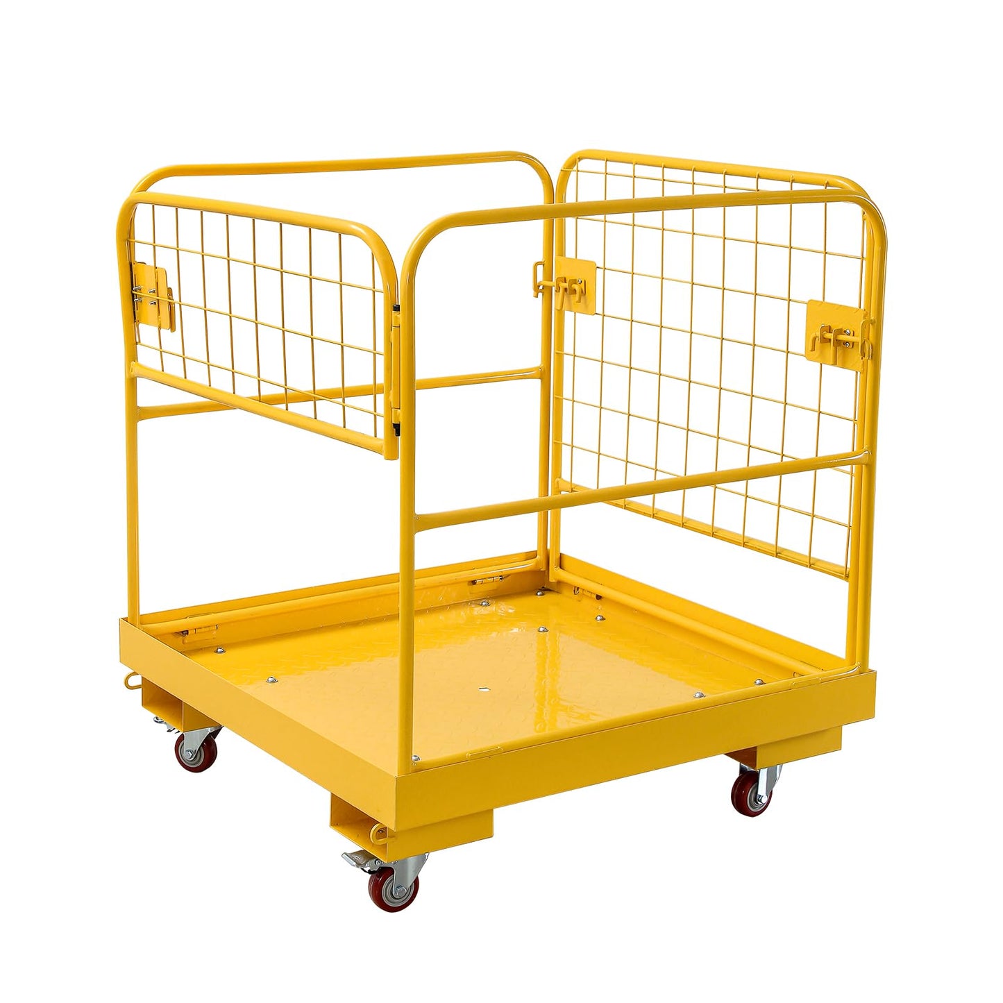 Migoda Forklift Safety Cage 36x36 Inches Heavy Duty Lift Basket with Wheels for Aerial Jobs, 1200LBS Capacity, Aerial Platform Collapsible - Perfect Forklift Work Platform