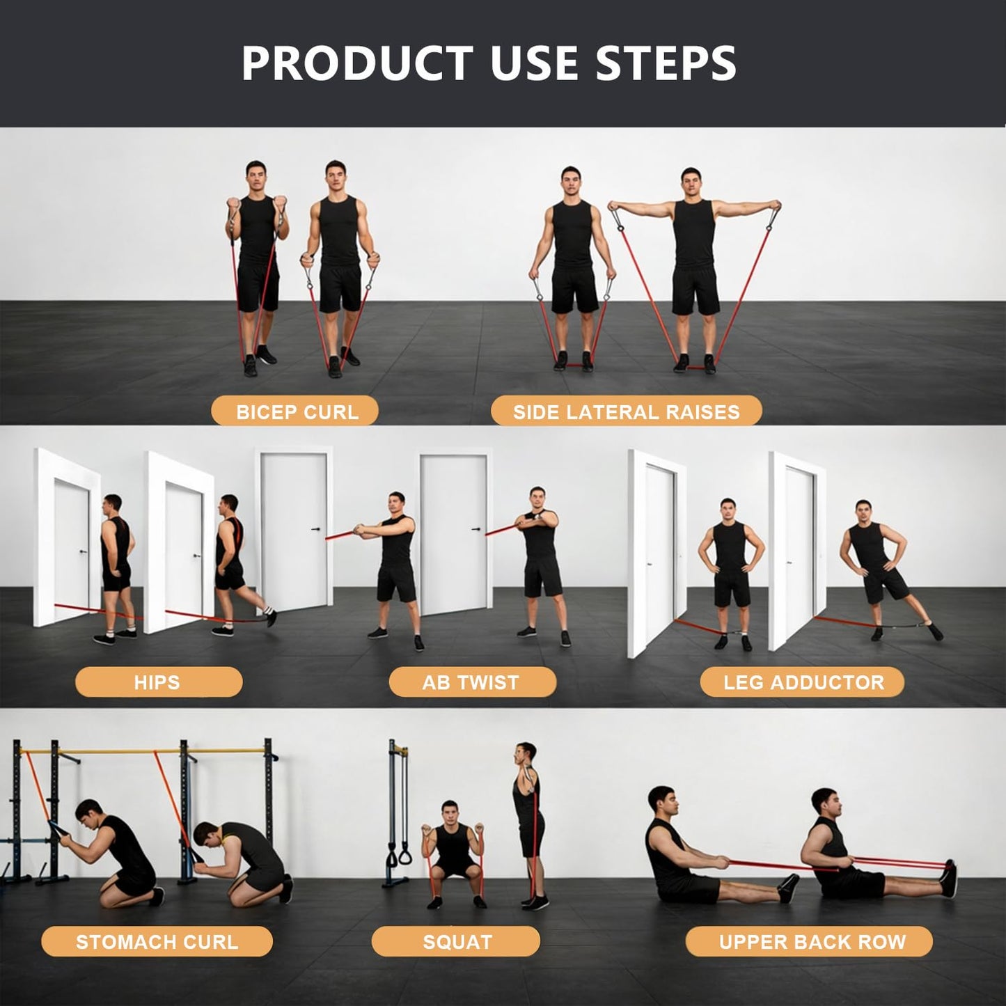 VEICK Resistance Bands with Handles for Men Women, Exercise Bands, Workout Bands for Working Out, Exercising Bands for Fitness Weights Work Out at Home