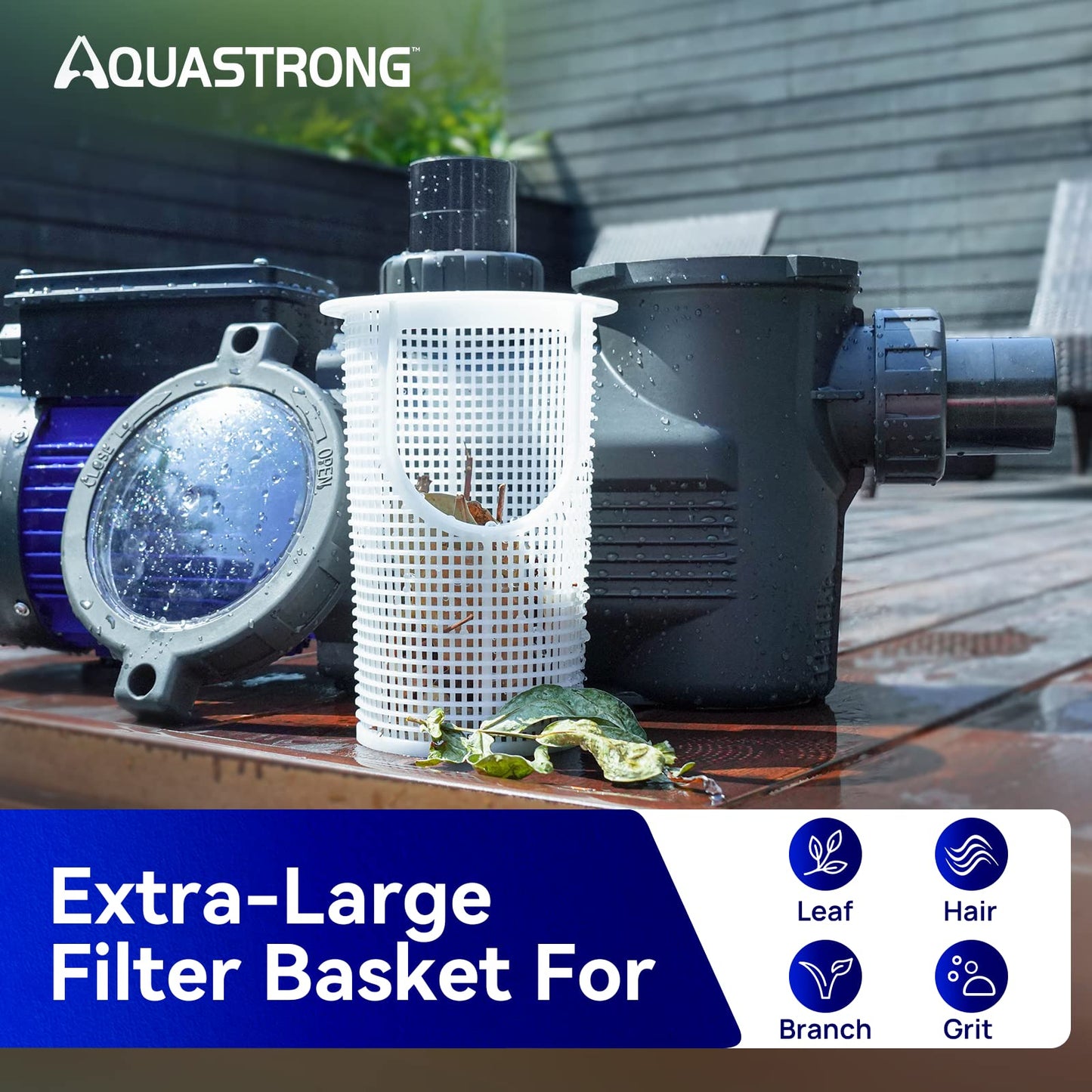 Aquastrong In/Above Ground Pool Pump High Flow Self Primming Swimming Pool Pump,Deep Blue