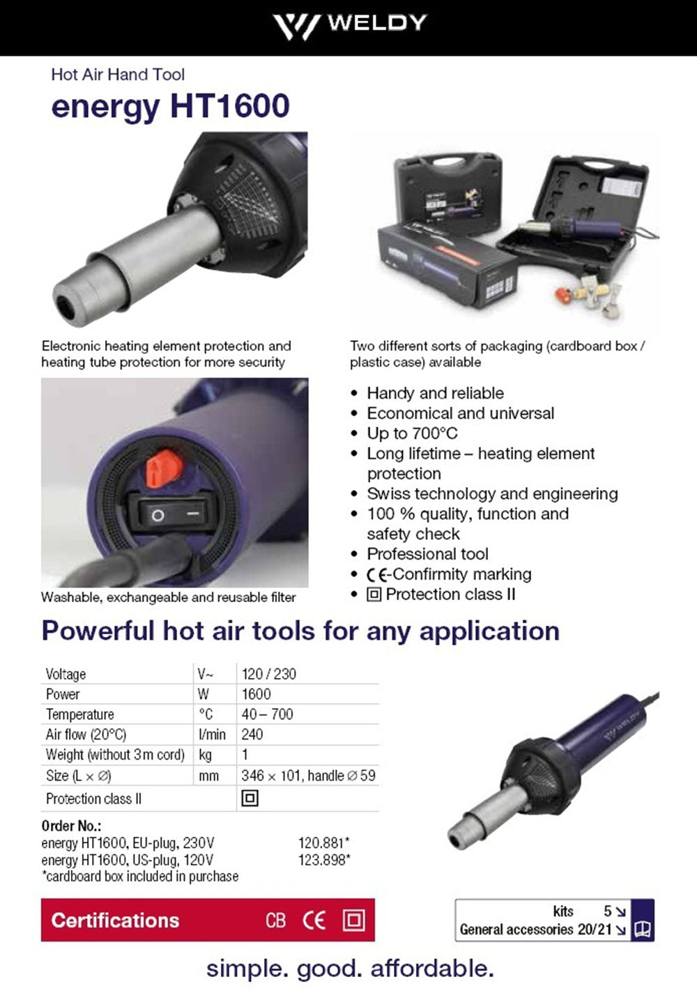 Weldy Professional 110V 1600W Hot Blast Torch Heat Welding Gun Welder Pistol Tool Hot Air Gun PVC Flooring Welding Tool Kit