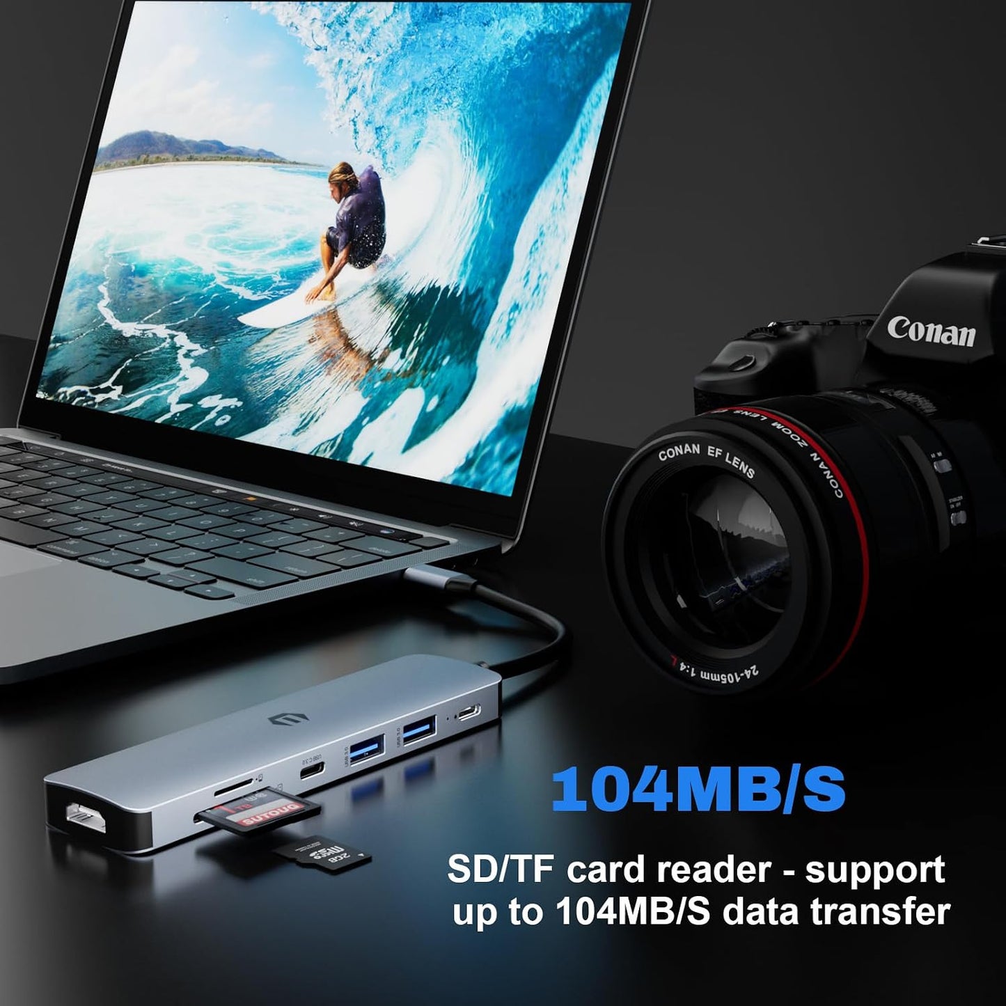 TOTU 100W 2 3.0, 3.0, USB C Hub, USB C Docking Station, Docking Station with Multiport Adapter HDMI, USB C Hub, PD, USB