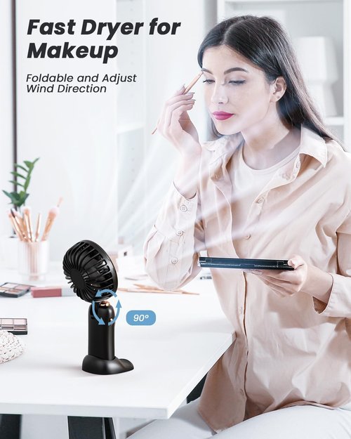 coldSky Portable Handheld Fan - 3-in-1 Multifunctional Travel Fan with 4000mAh Battery | Black