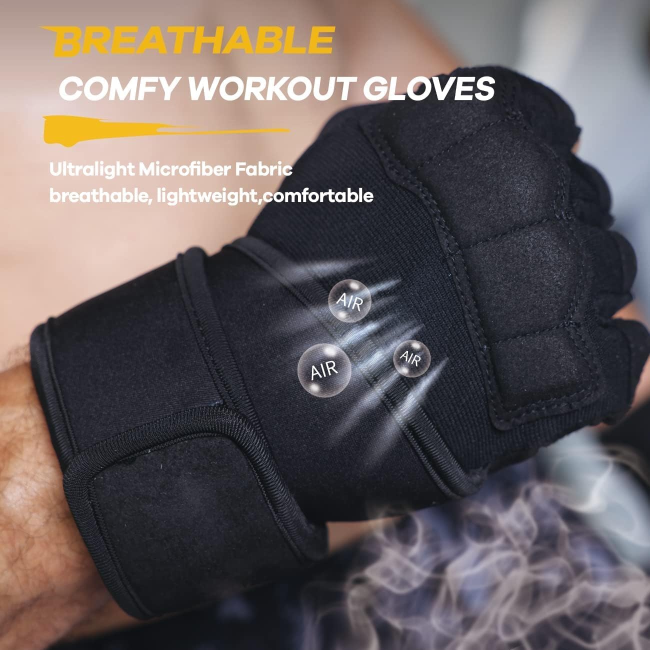 Foclassic Anti-Slip Weight Lifting Gloves for Men & Women – Breathable Gym Gloves with 5mm Gel Padding & Wrist Support for Crossfit/Powerlifting (S-XL)