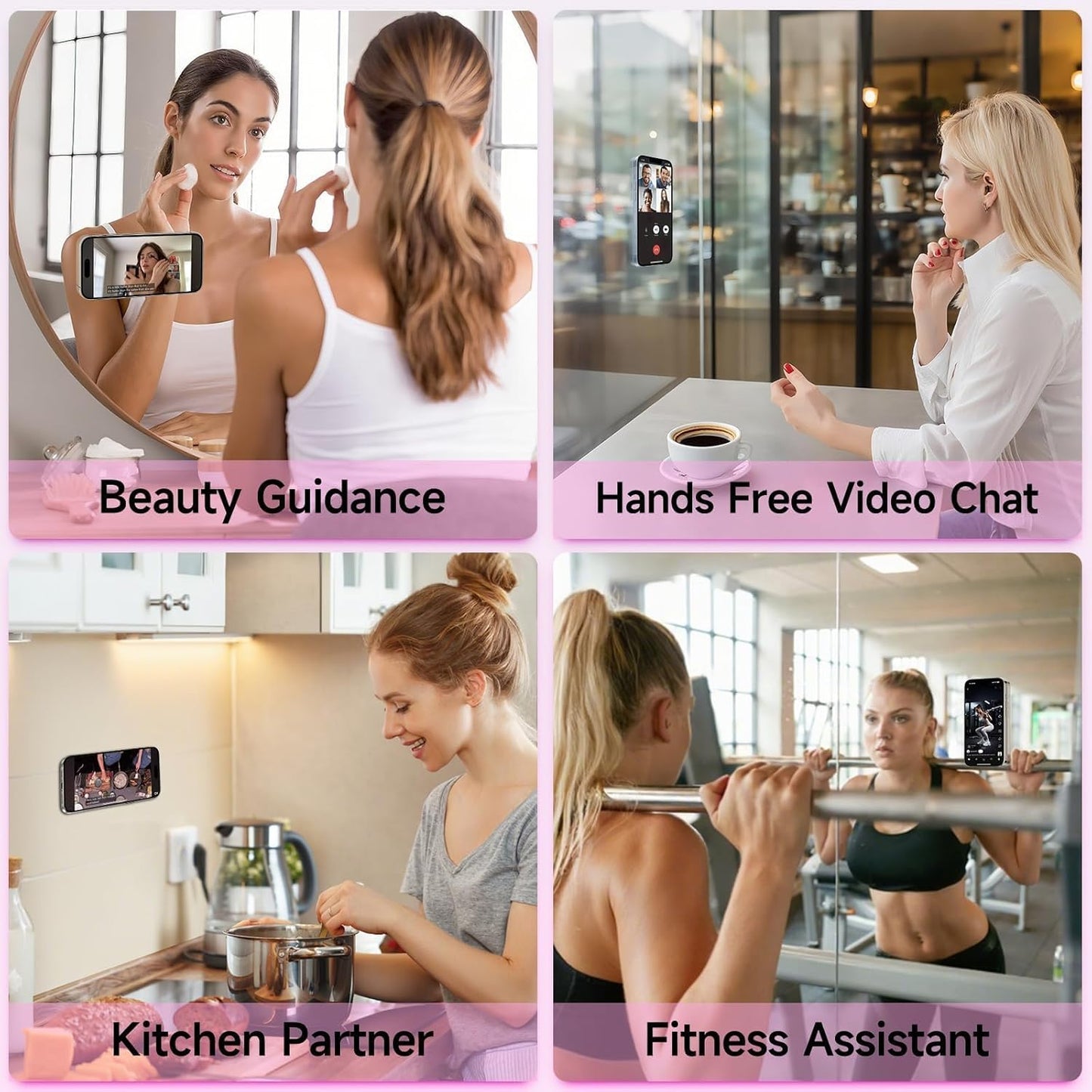 2 Pack Yojaro Silicone Suction Phone Case Mount, Silicon Adhesive Smartphones Stand Sticky, Non Slip Suction Cup