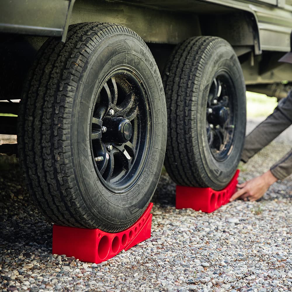 Andersen Hitches 2-Pack Camper Leveler Blocks with Rubber Mats for RVs and Trailers Up to 30000 lbs Made in USA