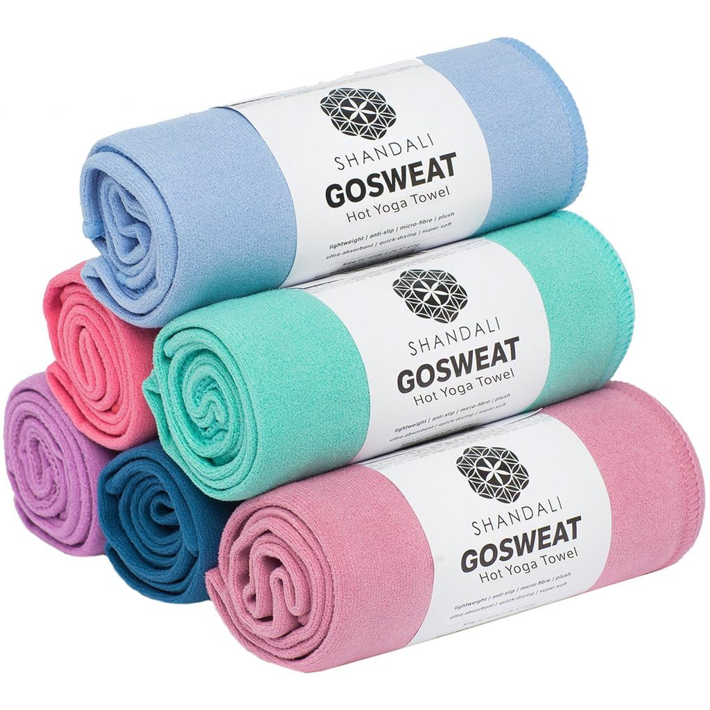 Shandali Hot Yoga Towel - Suede - 100% Microfiber, Super Absorbent, Bikram Yoga Mat Towel - Exercise, Fitness, Pilates, and Yoga Gear - Gray 26.5" x 72"