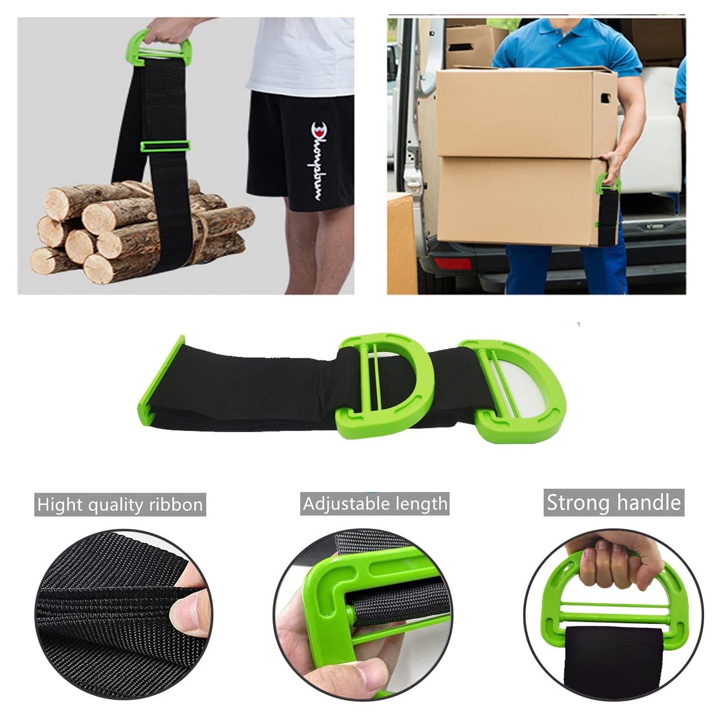 Moving Straps Lifting(Padded) one Person 2-Person Lifting and Moving System Appliance,for Harness Moving Mattress Couch Furniture Heavy Things,Suitable Professional Moving Body Strap Wrist Strap