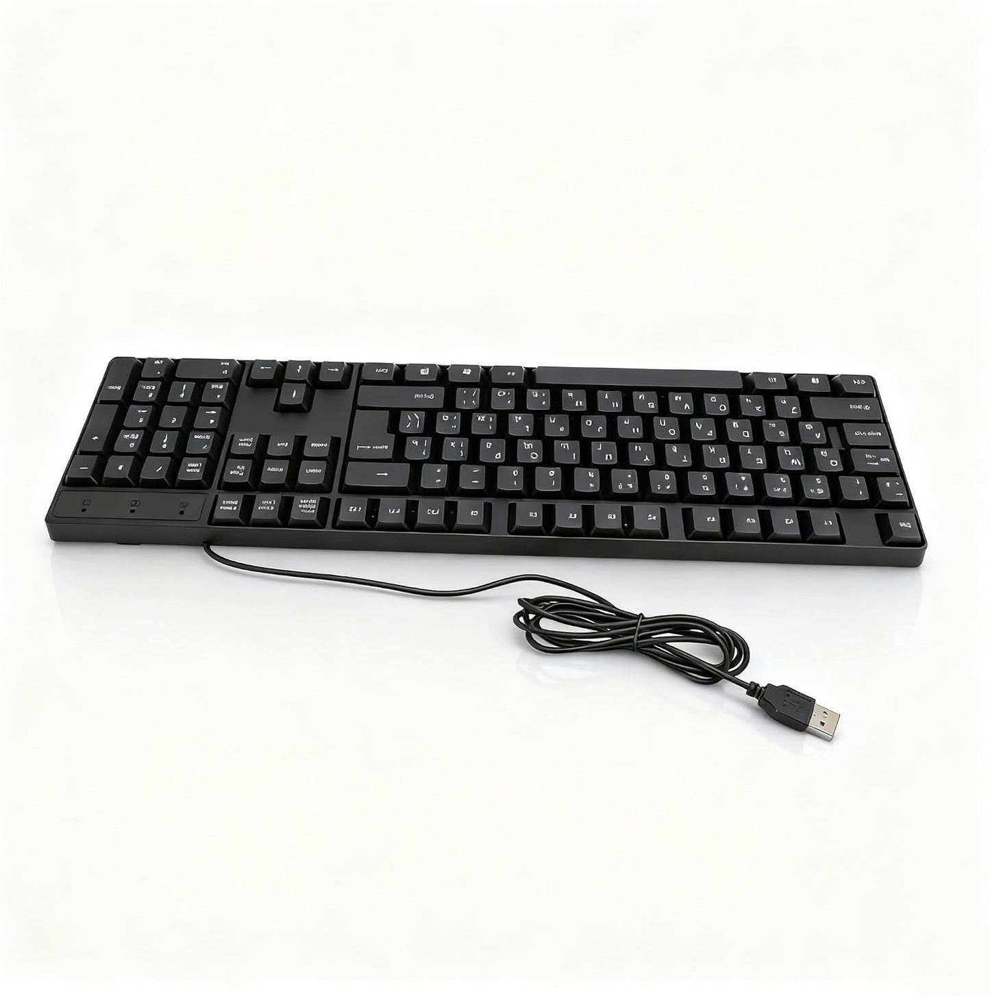 BTSEURY K1800 104 4.9ft USB Wired Gaming Keyboard Keys, Minority Language, Cable, Ergonomic Design for Office