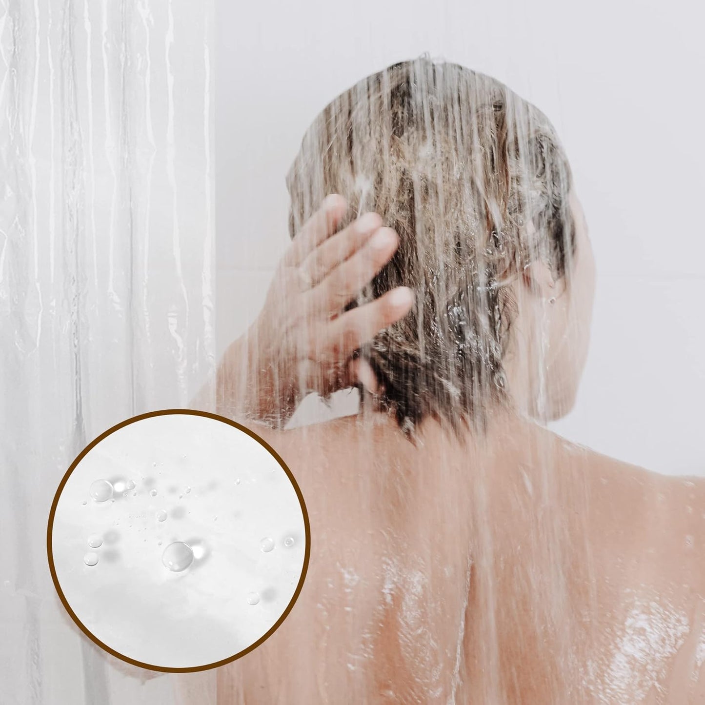 Barossa Design Clear Shower Liner - Premium Waterproof PEVA Curtain with Rustproof Grommets & 3 Magnets | Standard Size