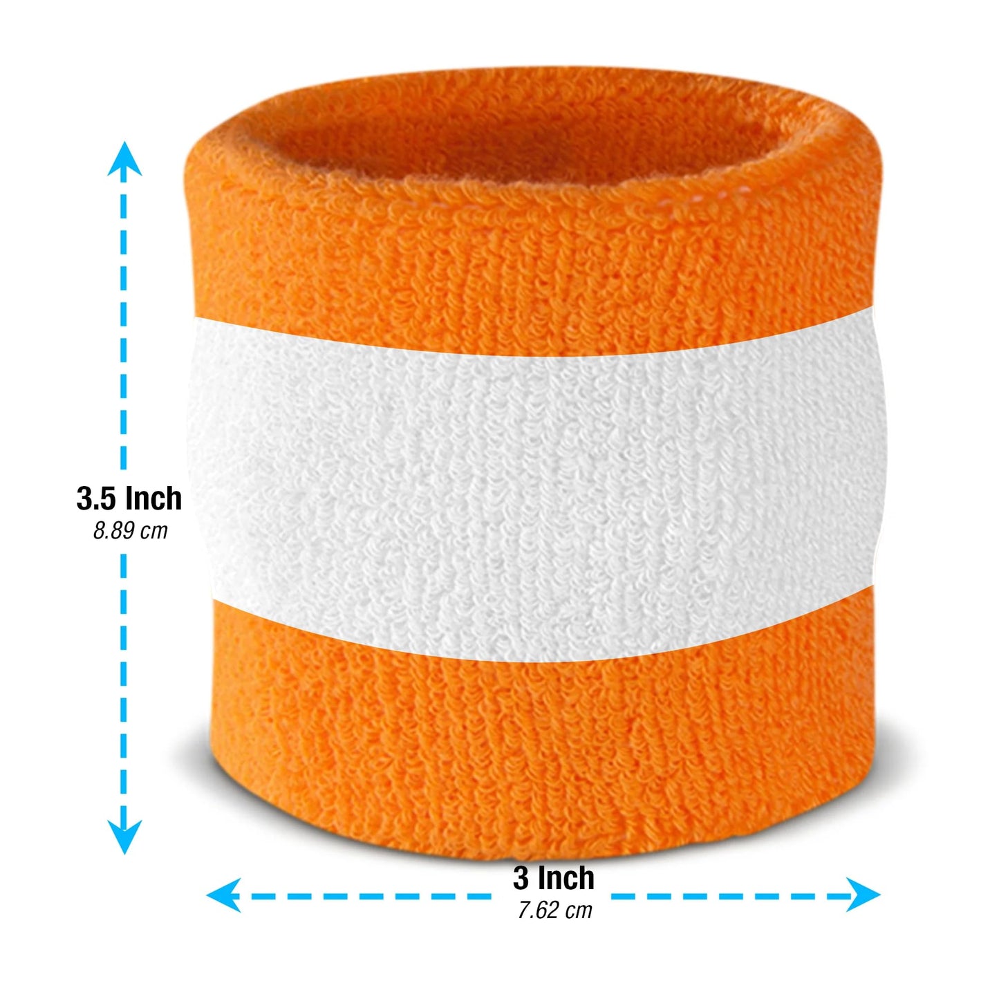 Suddora Moisture Wicking Striped Orange and Black Sweatband Sets (4 Wristbands and 2 Headbands) Breathable Athletic Sweat Bands for Sports, Football, Tennis, Yoga, Gym, Costumes & Cosplay,
